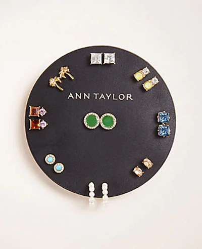 Ann Taylor Palm Sparkle Stud Earring Set In Gold