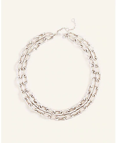 Ann Taylor Bamboo Necklace In Silver