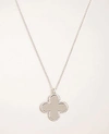 Ann Taylor Pave Clover Pendant Necklace In Silver