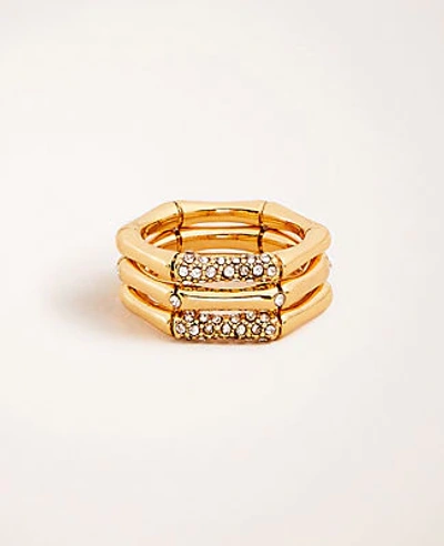 Ann Taylor Bamboo Stackable Ring Set In Gold