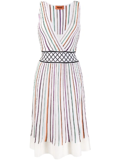 Missoni Striped-knit V-neck Dress In White