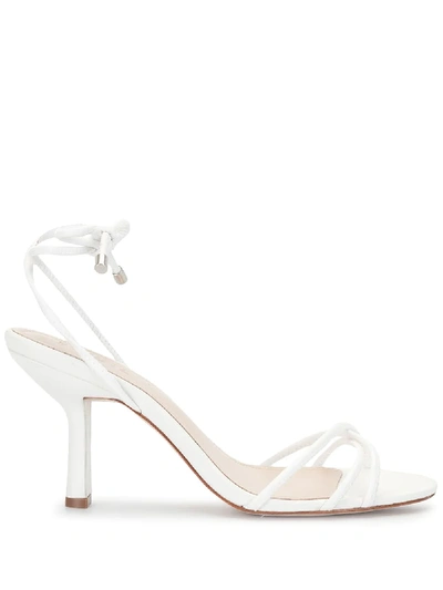 Schutz Crossover-strap Lace-up Sandals In White