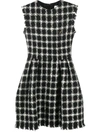 VALENTINO TWEED CHECKERED SLEEVELESS DRESS