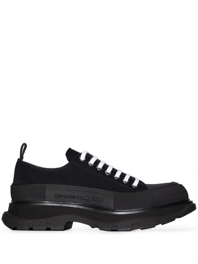 Alexander Mcqueen Tread Slick Lace-up Sneakers In Black
