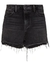 Alexander Wang Bite Distressed Denim Shorts In Black