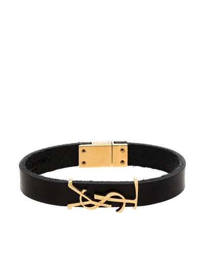 SAINT LAURENT LOGO-PLAQUE BUCKLED BRACELET