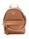 MICHAEL MICHAEL KORS CHAIN DETAIL LEATHER BACKPACK