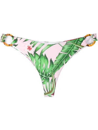 Mc2 Saint Barth Tropical Print Bikini Bottoms In Pink