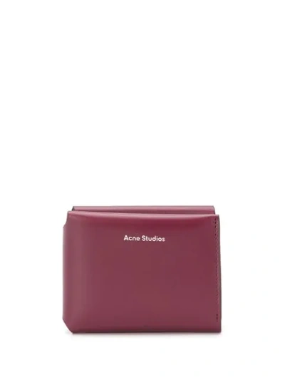 Acne Studios Logo-print Trifold Wallet In Red