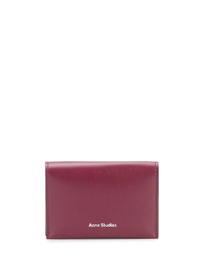 Acne Studios Logo-print Bifold Cardholder In Red