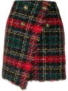 BALMAIN ASYMMTETRIC TWEED SKIRT