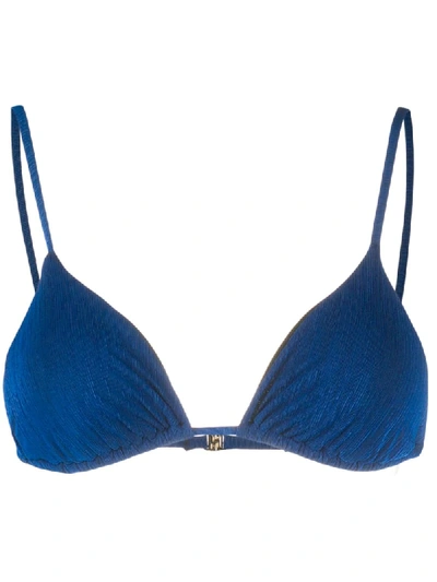Mc2 Saint Barth Janet Triangular Bikini Top In Blue