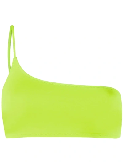 Mc2 Saint Barth Macy Asymmetric Bikini Top In Yellow