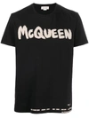 Alexander Mcqueen Graffiti Logo-print Cotton T-shirt In Black