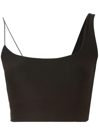 Alix Nyc Gracie Asymmetrical Straps Cropped Top In Black