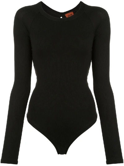 Alix Nyc Pearson Button-embellished Jersey Bodysuit In Black