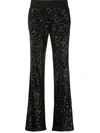 BALMAIN SEQUIN-EMBELLISHED FLARED TROUSERS