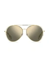 Marc Jacobs 60mm Aviator Sunglasses In Gold