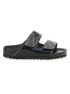 Proenza Schouler + Birkenstock Arizona Topstitched Glossed-leather Sandals In Black