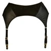 Something Wicked Women's Black Ava Leather & Suede Suspender Garter Belt