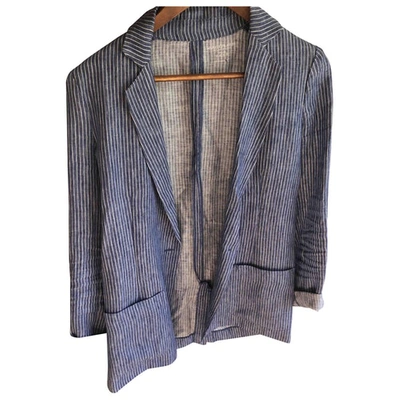 Pre-owned Majestic Linen Blazer In Blue