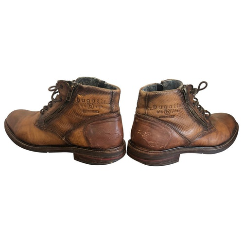 PreOwned Bugatti Brown Leather Boots ModeSens