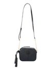 Tory Burch Perry Bombe Mini Leather Crossbody In Black