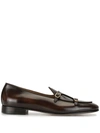 Edhen Milano Double-strap Loafers In Brown