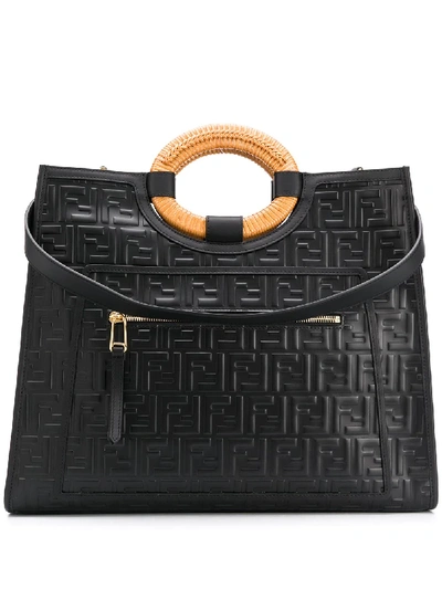 Fendi Ff-logo Tote Bag In Black