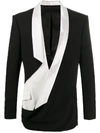 Balmain Draped Tailored Blazer In Black