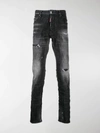 DSQUARED2 DISTRESSED STRAIGHT-LEG JEANS,15501074