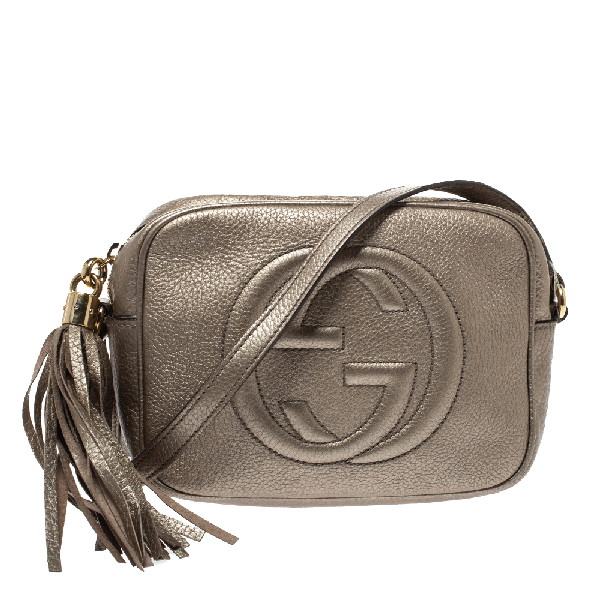 Pre-Owned Gucci Metallic Gold Leather Soho Disco Crossbody Bag | ModeSens