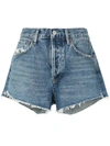 Agolde Parker Vintage Loose Fit Cutoff Shorts In Blue