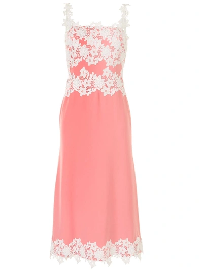 Lela Rose Lace-detail Sleeveless Midi Dress In Pink