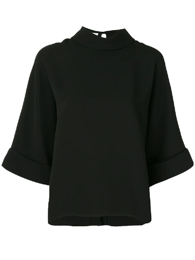 Mark Kenly Domino Tan Open Back Sweatshirt In Black