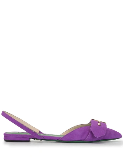 Sara Battaglia Slingback 15mm Ballerinas In Violet