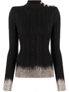 BALMAIN BUTTONED KNIT JUMPER