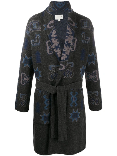 Etro Knitted Double-breasted Coat In Grey