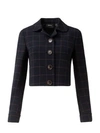 AKRIS Plaid Wool-Blend Double Face Cropped Jacket