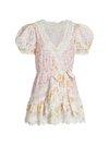 LOVESHACKFANCY Belen Puff-Sleeve Mini Dress