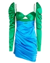 THE BAR Silk Twist Front Mini Dress,060058704053