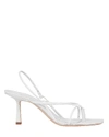 Studio Amelia 50mm Leather Thong Sling Back Sandals In White