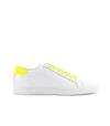 EMPORIO ARMANI WHITE NEON YELLOW NAPPA LEATHER SNEAKER,X4X272-XM421-R862