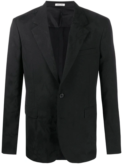 Alexander Mcqueen Jacquard-woven Single-breasted Blazer In Black