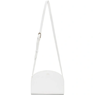 Apc Mini Demi-lune Bag In Embossed Leather In Aab White