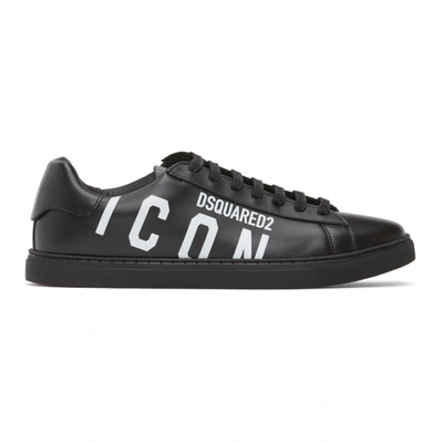 Dsquared2 Icon-print Low-top Sneakers In Black,white