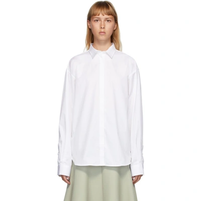 Totême High-low Hem Organic Cotton Shirt In White