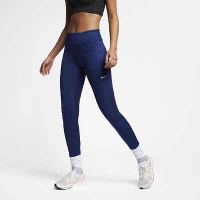 Nike Fast Women's 7/8 Running Crops In Blue