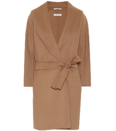 's Max Mara Messi Belted Virgin-wool Coat In Camel