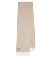 Max Mara Dalia Logo Cashmere Scarf In Beige